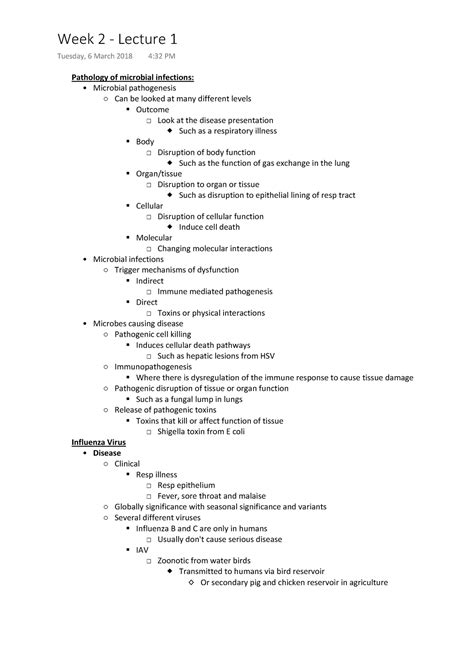 Part 2 Lecture Notes Lecture Notes Week 2 Lecture 1 Tuesday 6