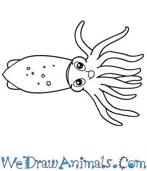 Easy Squid Drawing How To Draw A Giant Squid (Squids) Step By Step