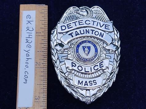 Detective Taunton Police Ma Badge Mass Massachusetts Hmd Etsy