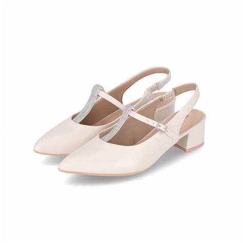 Slingback Piccadilly Taci Salto Médio Branco