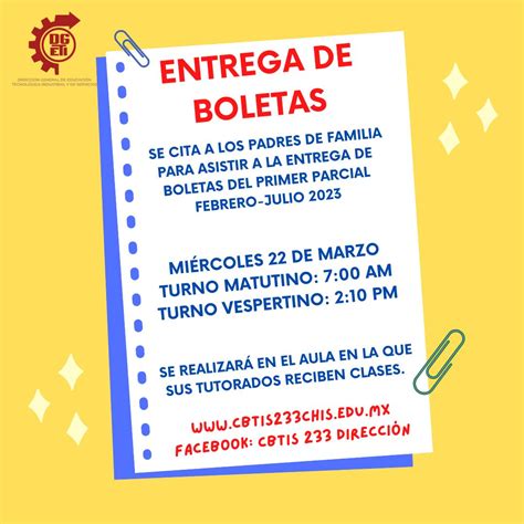 Entrega De Boletas Cbtis 233