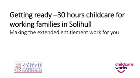 Getting Ready 30 Hours Childcare For Working Families In Solihull