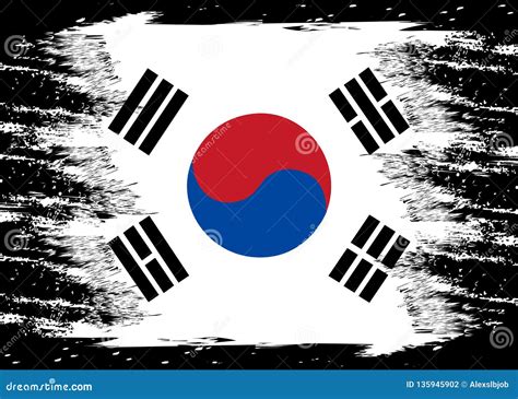 Bandeira De Coreia Sul Bandeira Pintada Escova De Coreia Sul Entregue A