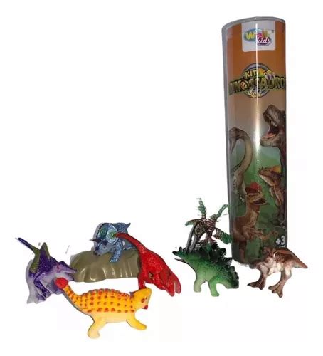 Kit Animais De Plastico 08 Peças Dinossauros Tubo MercadoLivre