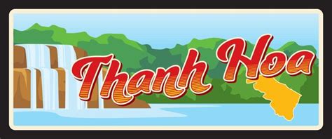 Premium Vector | Thanh hoa vietnamese province retro travel plate asian ...