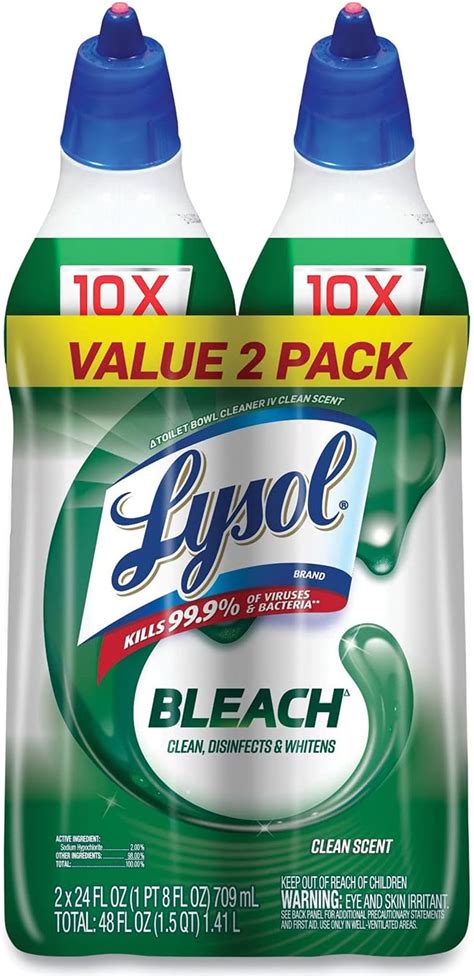 Lysol Complete Clean Toilet Bowl Cleaner With Bleach Value Pack 2 Count Health