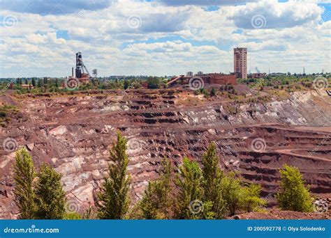 View Of Huge Iron Ore Quarry In Kryvyi Rih Ukraine Open Pit Mining