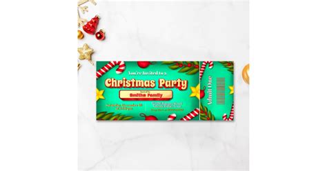 Christmas Party Ticket Invitation | Zazzle