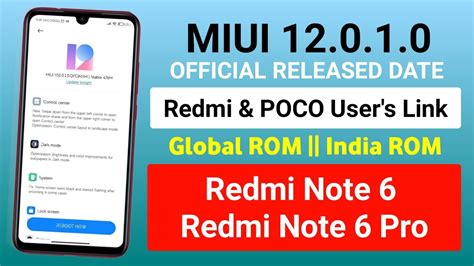 New Update MIUI 12 Redmi Note 6 Redmi Note 6 Pro MIUI 12 Update