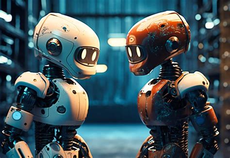 Premium Ai Image Two Robots Looking Toward Each Other