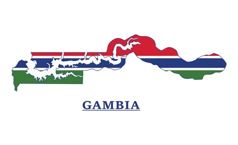 Gambia National Flag Map Design, Illustration Of Gambia Country Flag ...