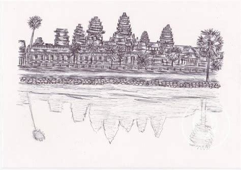 Angkor Wat Sketch at PaintingValley.com | Explore collection of Angkor Wat Sketch