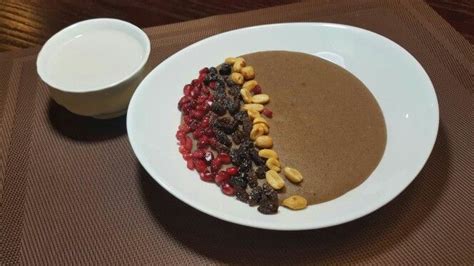 Ghanaian Breakfast Hausa Koko With Nuts And Fruits