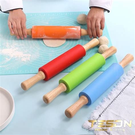 Rolling Pin Silicone Penggiling Adonan Penipis Gilingan Adonan Kue