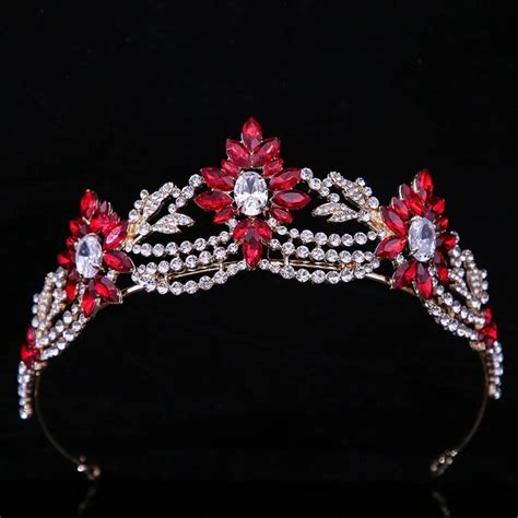 Tiara Adriana Color Rojo Novias Y Quincea Eras