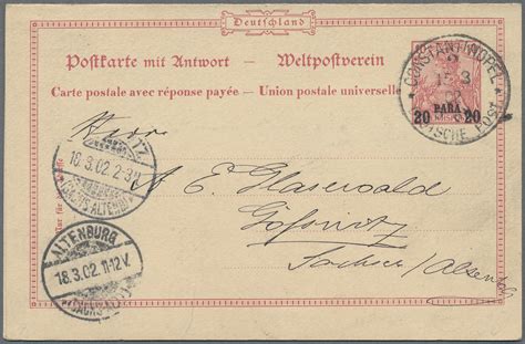 Stamp Auction Deutsche Post In Der T Rkei Ganzsachen Rd Auction