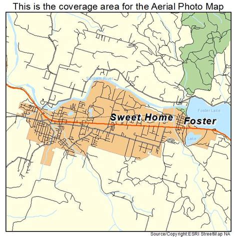 Aerial Photography Map of Sweet Home, OR Oregon