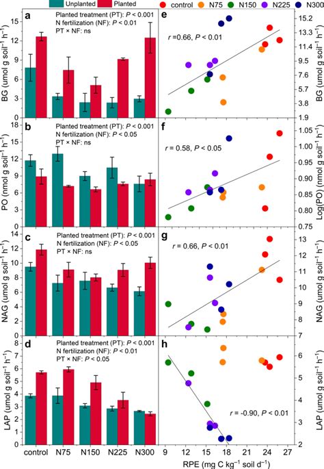 Changes in activities of β 1 4 glucosidase BG a phenol oxidase