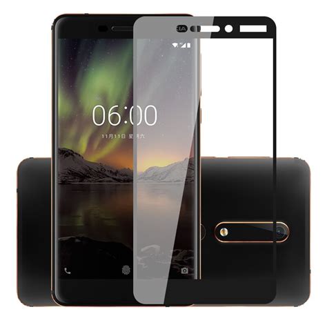 Vidrio Templado 3D para Nokia 6 2018 cubierta completa 9H película a