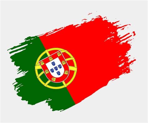 Premium Vector Artistic Grunge Brush Flag Of Portugal Isolated On