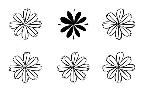 Premium Vector | Free vector doodle flowers set illustration