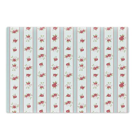 Shabby Flora Cutting Board Vertical Borders Rose Blooms Cottage