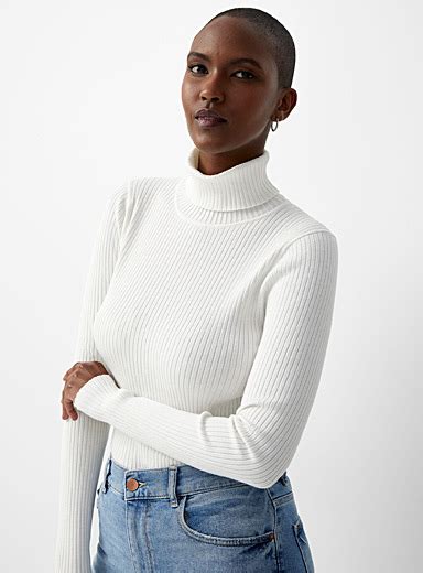 Ribbed Slim Fit Turtleneck Contemporaine Shop Womens Turtlenecks And Mock Necks Simons