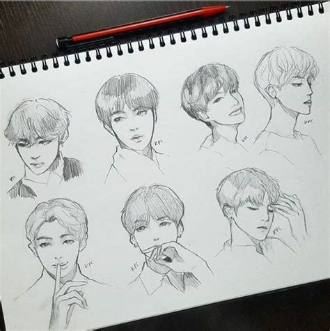 33 Ideas De Bts Bts Para Dibujar Bocetos De Retrato Bts Dibujo