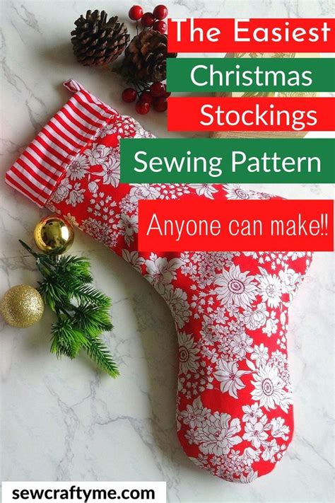 The Easiest Pattern For A Christmas Stocking Sew Crafty Me Christmas Stockings Sewing Easy