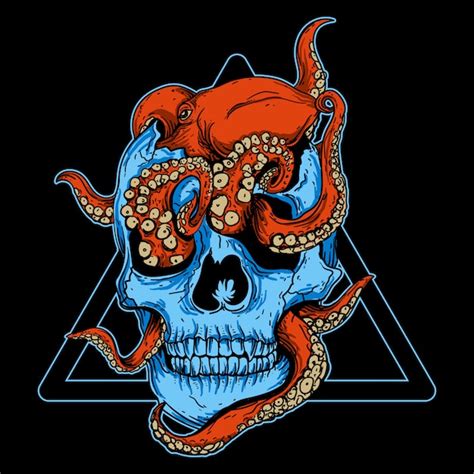 Premium Vector Art Work Illustration And T Shirt Design Octopus Skull