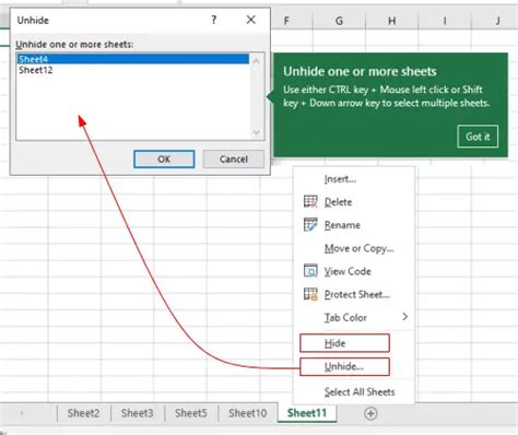 Unhide Hidden Or Very Hidden Worksheets In Excel BrainBell