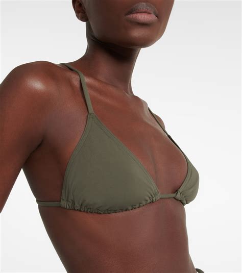 Mouna Triangle Bikini Top In Green Eres Mytheresa