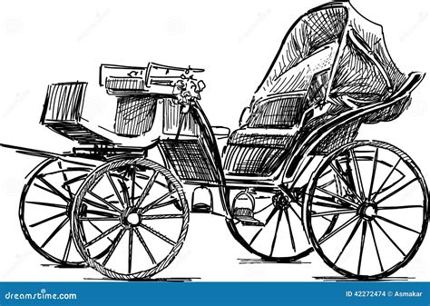 Old horse carriage stock vector. Illustration of silhouette - 42272474