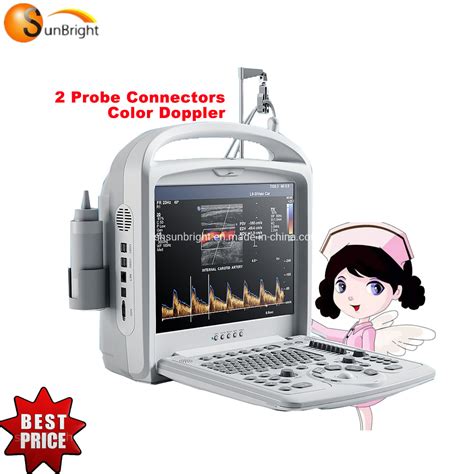 Two Probe Connectors Color Doppler Portable Ultrasound Machine Color Doppler China