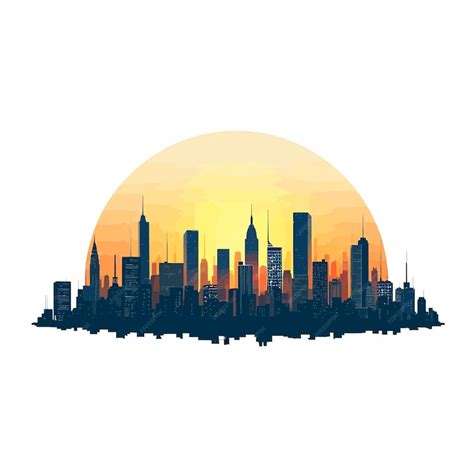 Premium Vector City Skyline Sunset 4