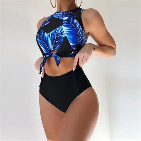 Tejiojio Summer Bikini For Women Women S Split High Waist Contrast