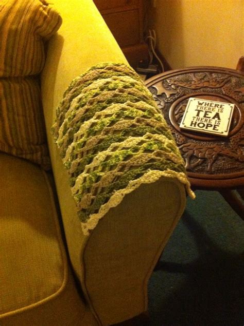 Crochet Armchair Covers : Crochet Sofa arm cover - The Crafty Co - Now this is a hand knit ...