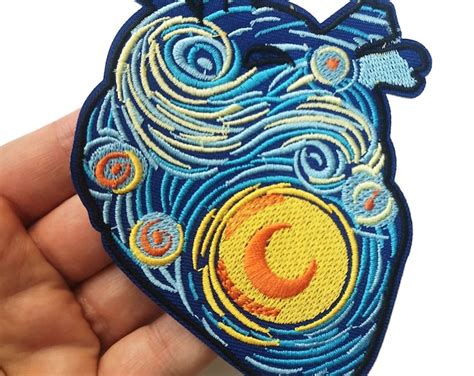 Van Gogh Starry Night Embroidered Patch Iron On Quality Crafts Applique