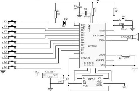 WT588D语音芯片应用电路 word文档在线阅读与下载 免费文档