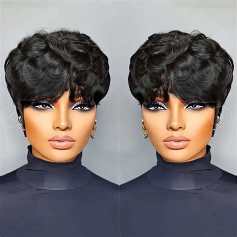 Amazon Flandi Pixie Cut Wig Human Hair Short Pixie Cut Wigs For