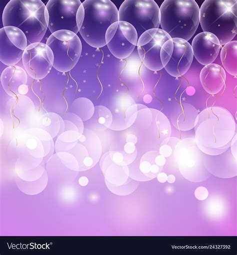 Balloons And Bokeh Lights Celebration Background Vector Image