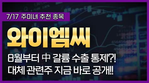 8월부터 中 갈륨· 수출 통제 대체 관련주 지금 바로 공개 Youtube