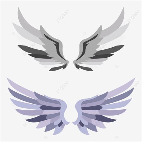 Cute Cartoon Wings Set Vector Cartoon Wings Angel Wings Pastel