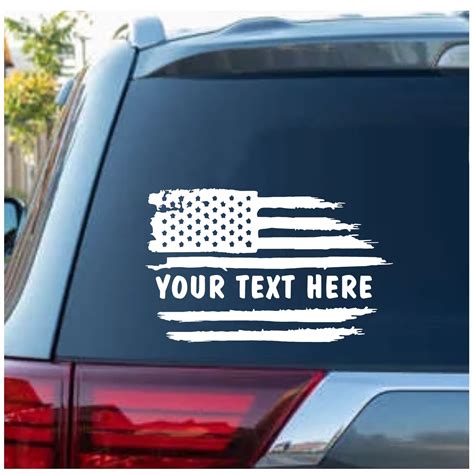 Custom Text Weathered Flag Flat Decal Sticker Custom Made In The Usa