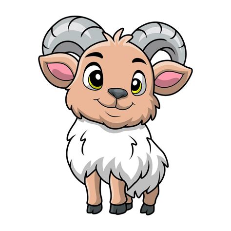 Cute Goat Cartoon On White Background 32321874 Vector Art At Vecteezy