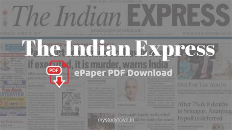 Indian Express newspaper Archives - My Study Town