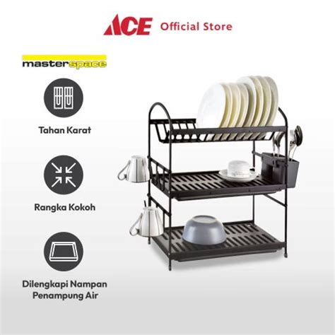 Jual Ace Stora Rak Piring Aluminium 3 Tingkat Dish Rack Tempat