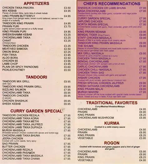 Curry Garden Menu Menu For Curry Garden Romford London Zomato Uk