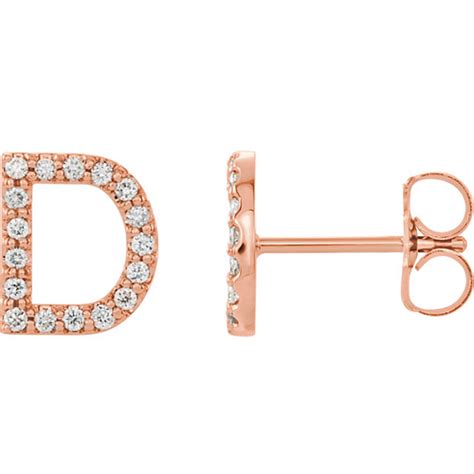 rose gold diamond initial  earring jjrd joy jewelers