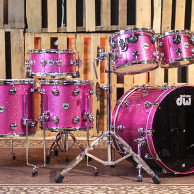 DW Collector S Cherry VLT Pink Sparkle Lacquer Drum Set Reverb